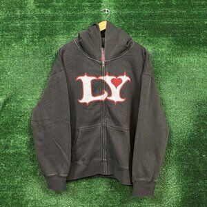 Lola Young LY Heart Logo Zip-Up Hoodie Size 2XL